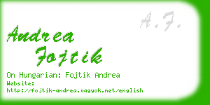 andrea fojtik business card